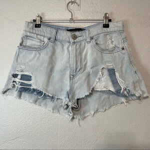 Express Jean Shorts Distressed Exposed Pockets​​​